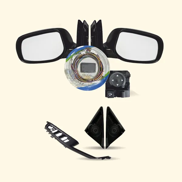 Motorized Auto Folding OEM Side Mirror Kit for Hyundai Creta 2024 Onwards - Glossy Black