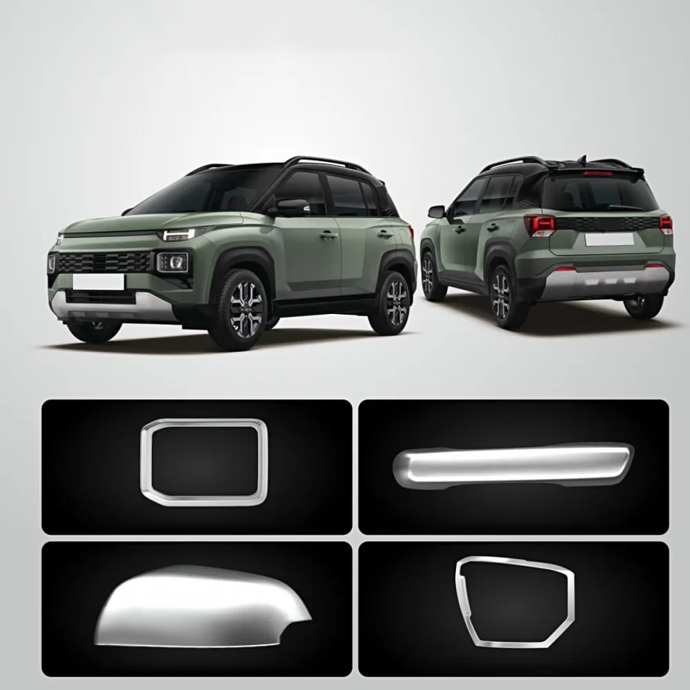 GFX Hyundai Exter 2023 Onwards Chrome Finish Compact Combo Kit - 10 Peices