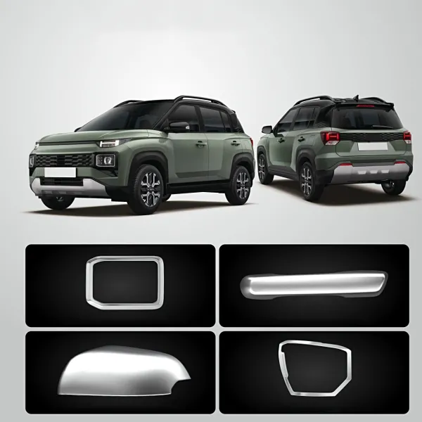 GFX Hyundai Exter 2023 Onwards Chrome Finish Compact Combo Kit - 10 Peices