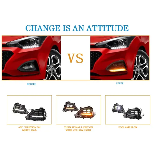 Hyundai i20 Elite 2018-20 LED DRL Light and Fog Light - Porsche Design