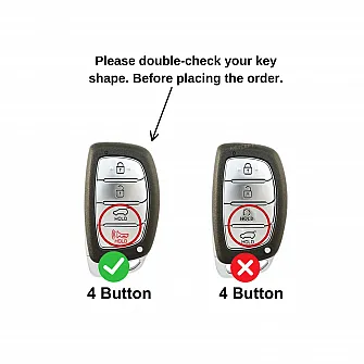 Metal key Cover For Hyundai Creta, Alcazar, i20, Venue, Exter, Elantra, and Tucson - HY-A4B