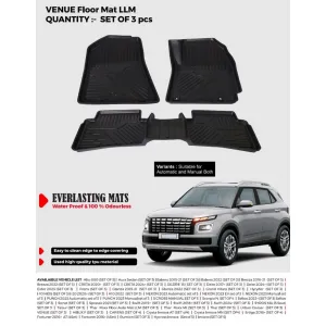 Carhatke TPU Premium LongLife Floor Mats for Hyundai Venue 2019 Onwards