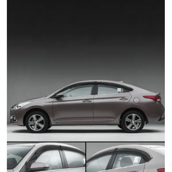 Galio Chrome Line Door Visor for Hyundai Verna 2017-2023 Galio Chrome Line Door Visor for Hyundai Verna 2017-2023