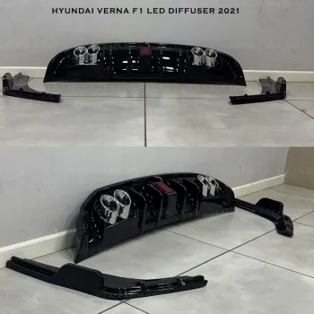 F1-Style LED Bumper Diffuser with Skirting for Hyundai Verna 2020-23