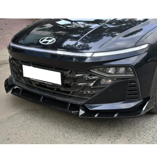 F1-Style LED Bumper Diffuser with Skirting for Hyundai Verna 2023 Onwards