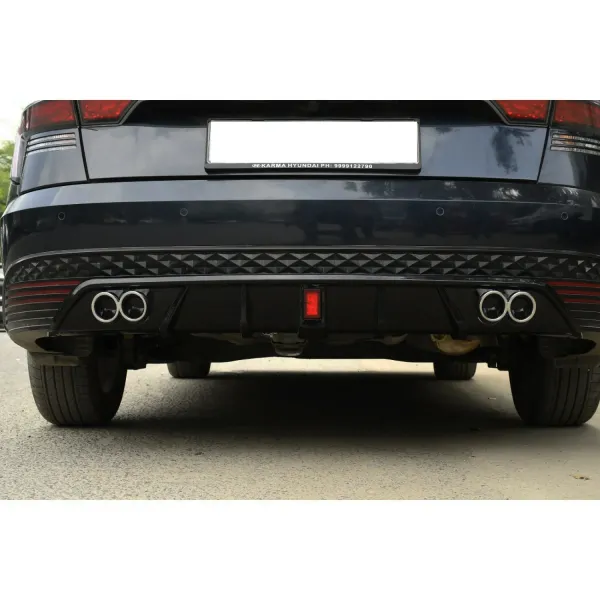 F1-Style LED Bumper Diffuser with Skirting for Hyundai Verna 2023 Onwards