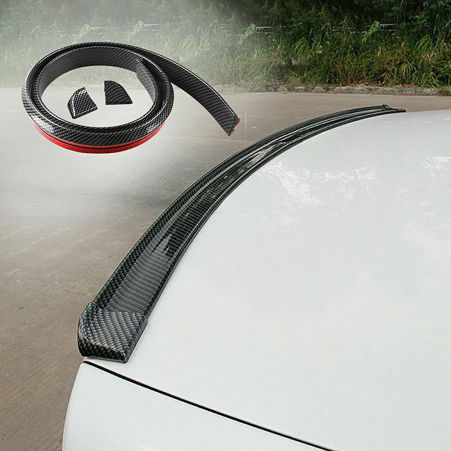 Car Rear Roof/Trunk Spoiler Wing Lip For Sedan Car in Glossy Stylish Carbon Fiber Finish - High Quality Material