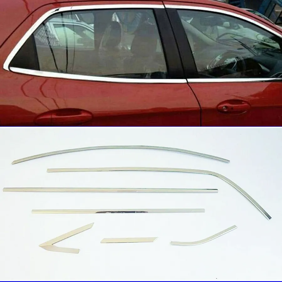 Toyota Innova Full Window Chrome Garnish Trims - Set Of 18 Pieces