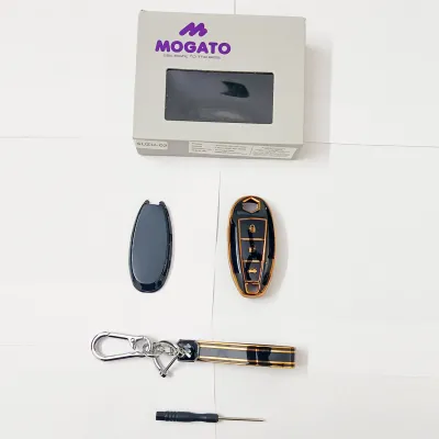 Mogato Premium Quality Soft TPU Leather Pattern Key Cover With Chain For Maruti Suzuki Cars - SUZU2