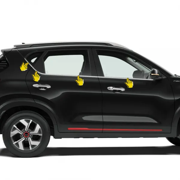 Kia Sonet Lower Window Chrome Garnish Trims (Set Of 8Pcs.)