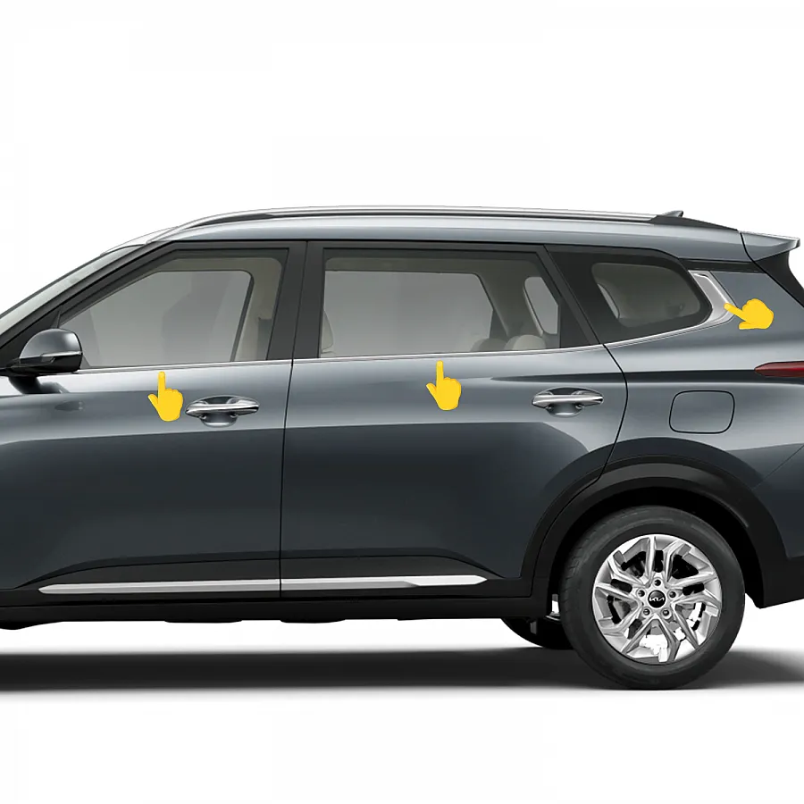 Cnleague Lower Window Chrome Garnish for Kia Carens Clavis 2025 Onwards