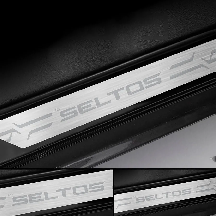 Galio Stainless Steel Door Sill Guards for Kia Seltos 2019 Onwards