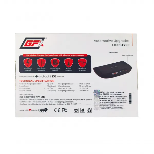 GFX Wireless Car Charger for Kia Seltos 2019 Onwards