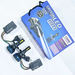 Crystal Eye 130W Tri Color LED Headlight Bulbs - 9005