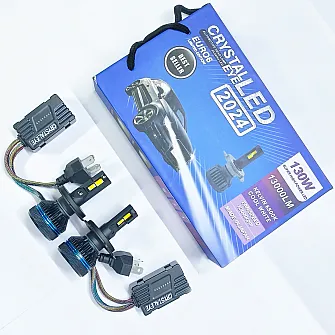 Crystal Eye 130W Tri Color LED Headlight Bulbs - 9005