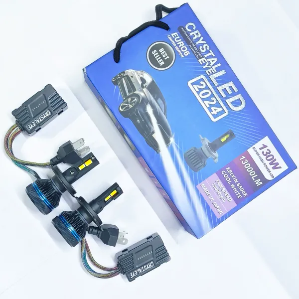 Crystal Eye 130W Tri Color LED Headlight Bulbs - 9012