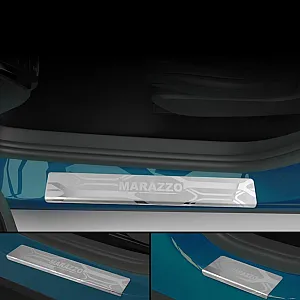 Galio Stainless Steel Door Sill Guards for Mahindra Marazzo 2018 Onwards