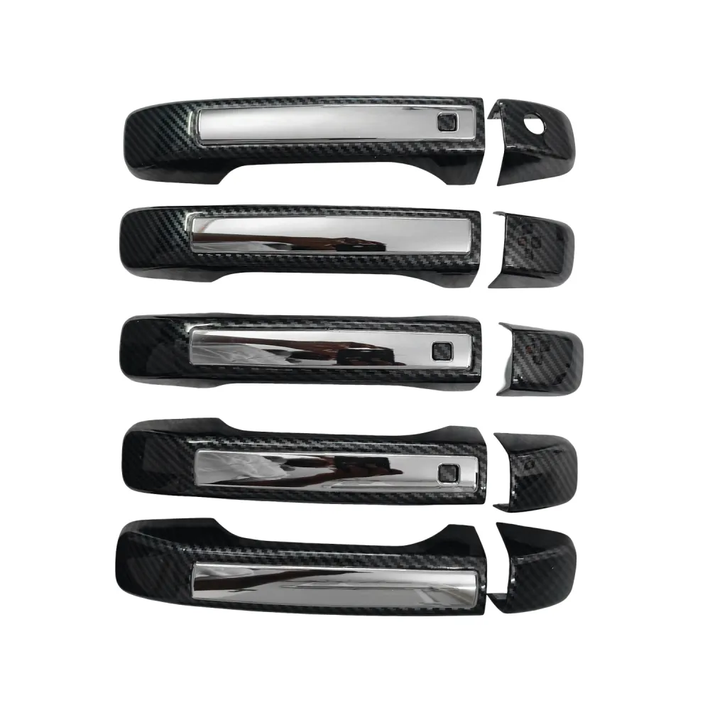 Cnleague Door Handle Cover for Mahindra Scorpio N 2022 Onwards - Black Carbon with Chrome