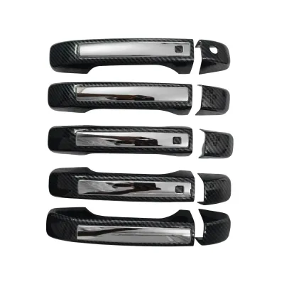 Cnleague Door Handle Cover for Mahindra Scorpio N 2022 Onwards - Black Carbon with Chrome