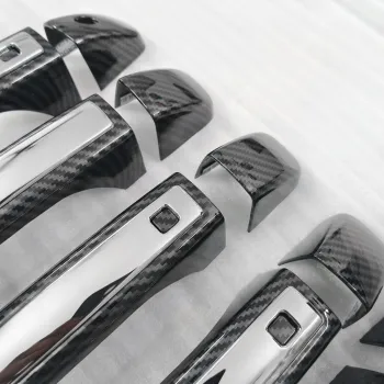 Cnleague Door Handle Cover for Mahindra Scorpio N 2022 Onwards - Black Carbon with Chrome