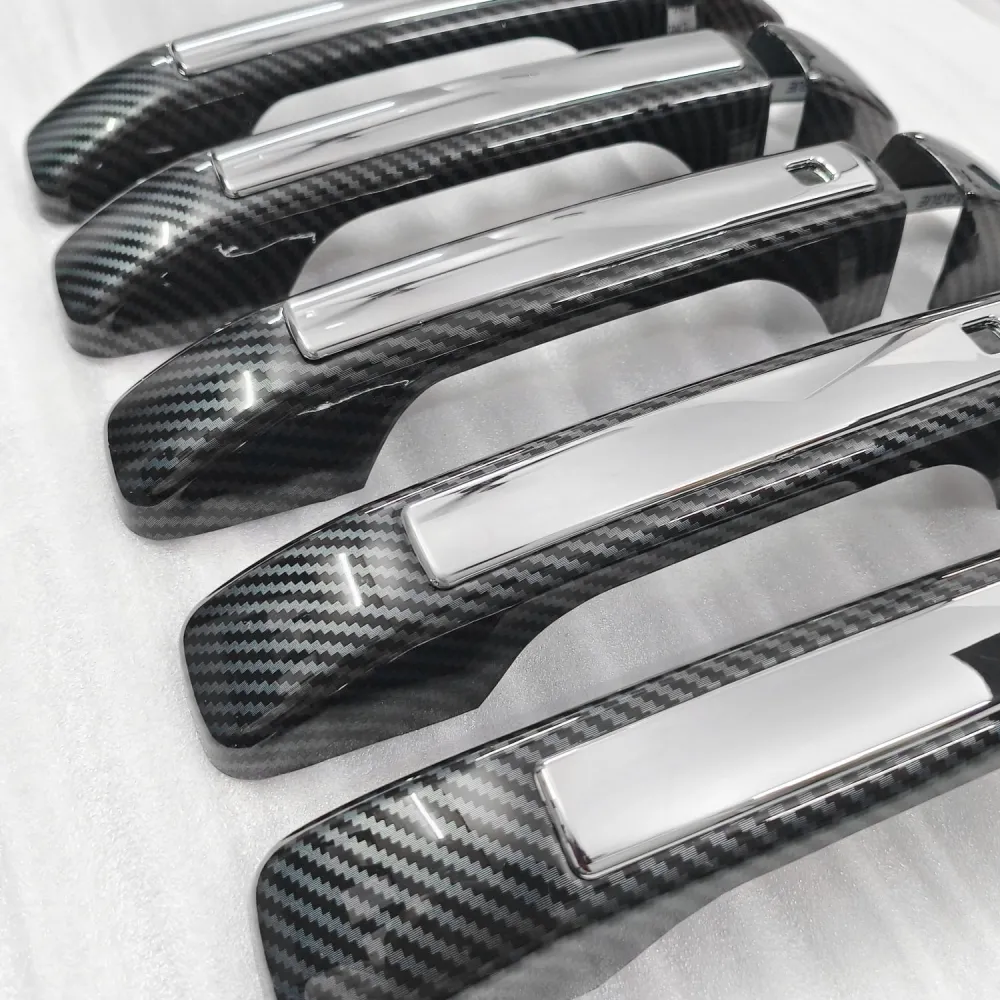 Cnleague Door Handle Cover for Mahindra Scorpio N 2022 Onwards - Black Carbon with Chrome