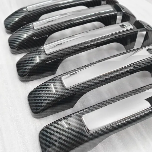 Cnleague Door Handle Cover for Mahindra Scorpio N 2022 Onwards - Black Carbon with Chrome