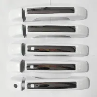 Cnleague Door Handle Cover for Mahindra Scorpio N 2022 Onwards - White with Chrome