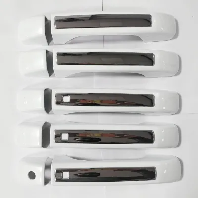 Cnleague Door Handle Cover for Mahindra Scorpio N 2022 Onwards - White with Chrome