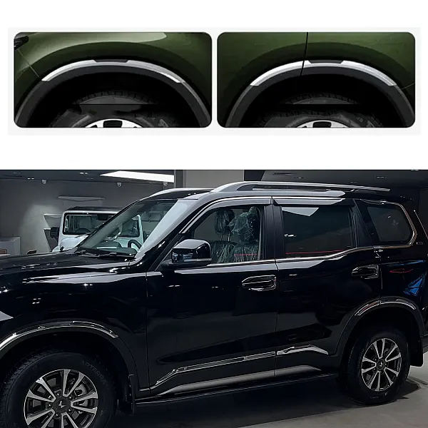 Cnleague Wheel Arch Chrome Garnish for Mahindra Scorpio N