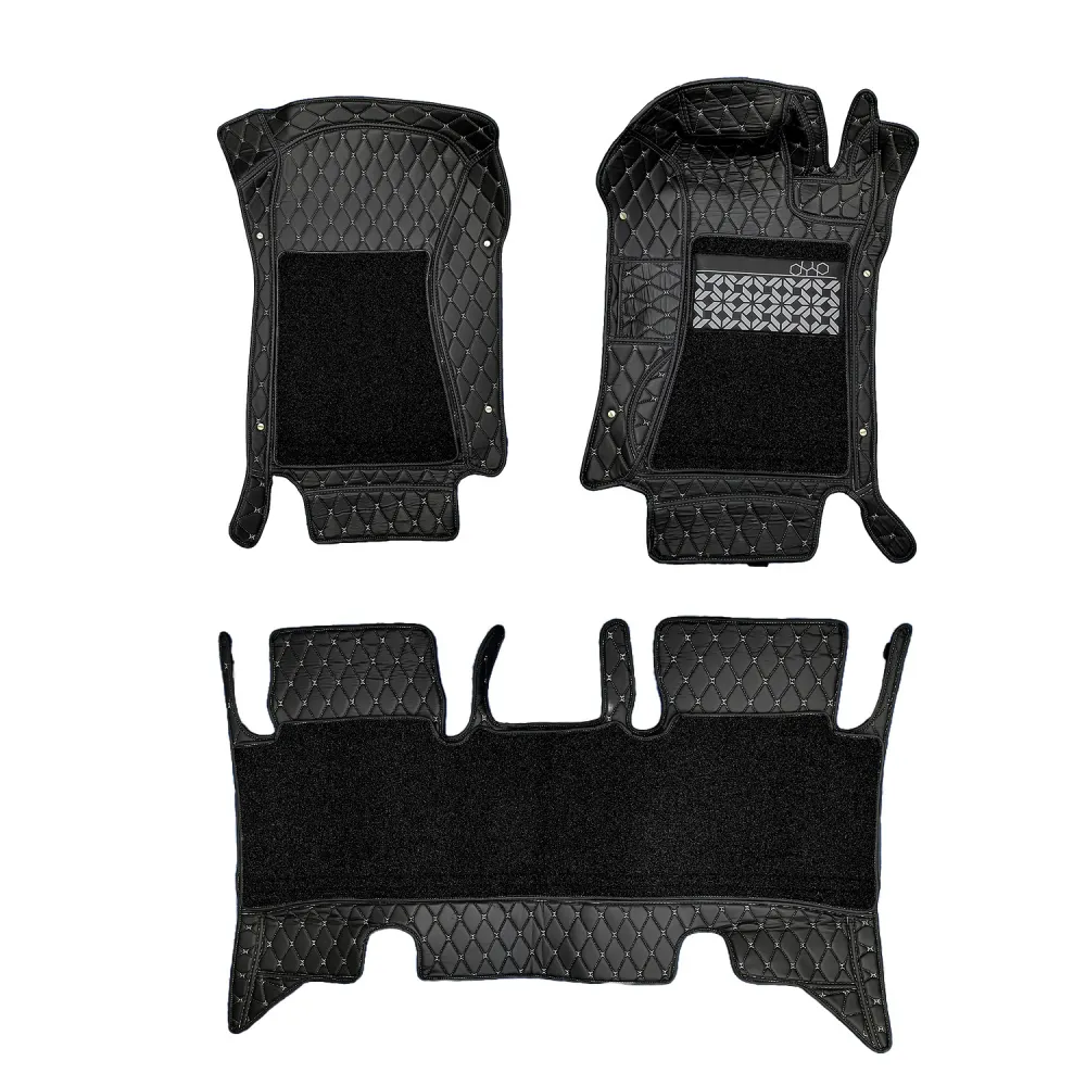 7D Car Floor Mats for Maruti Suzuki Dzire 2017 Onwards - Black Color