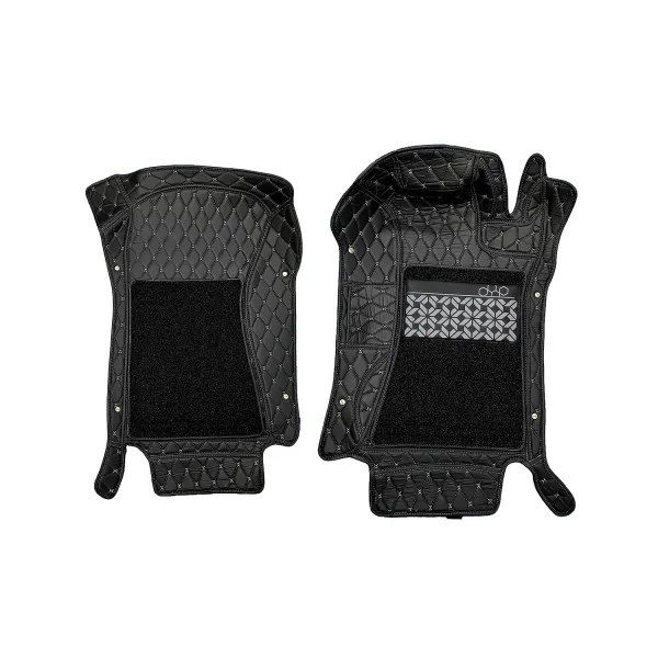 7D Car Floor Mats for VW Virtus 2022 Onwards - Black Color