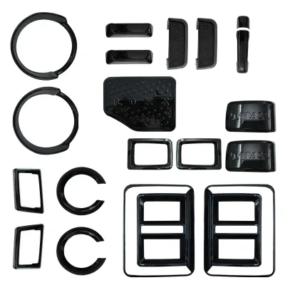 Glossy Black Garnish Combo Kit for Mahindra Thar Roxx 2024 Onwards