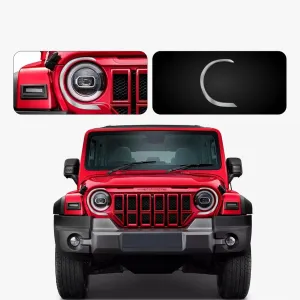 Galio Head Lamp Chrome Garnish for Mahindra Thar Roxx 2024 Onwards Galio Head Lamp Chrome Garnish for Mahindra Thar Roxx 2024 Onwards