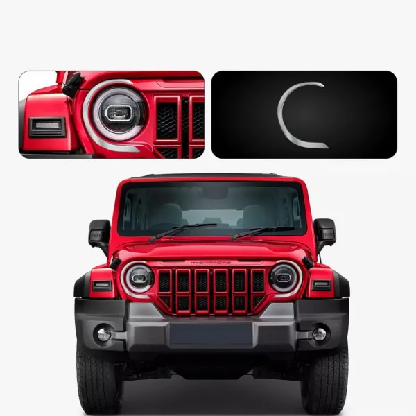 Galio Head Lamp Chrome Garnish for Mahindra Thar Roxx 2024 Onwards