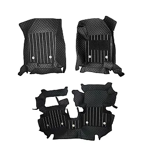 Black Luxury Florino Floor Mats for Maruti Suzuki Brezza 2016-2022