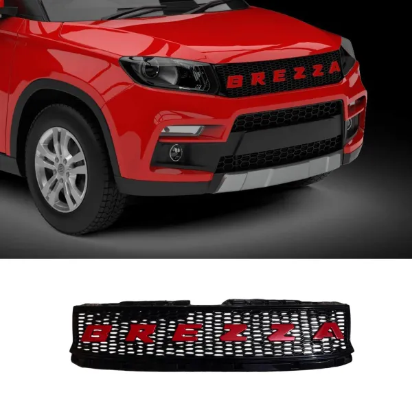 Alpha Red Front Grill for Maruti Suzuki Vitara Brezza 2016-2021
