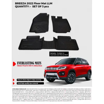 Carhatke TPU Premium LongLife Floor Mats for Maruti Suzuki Brezza 2022 Onwards