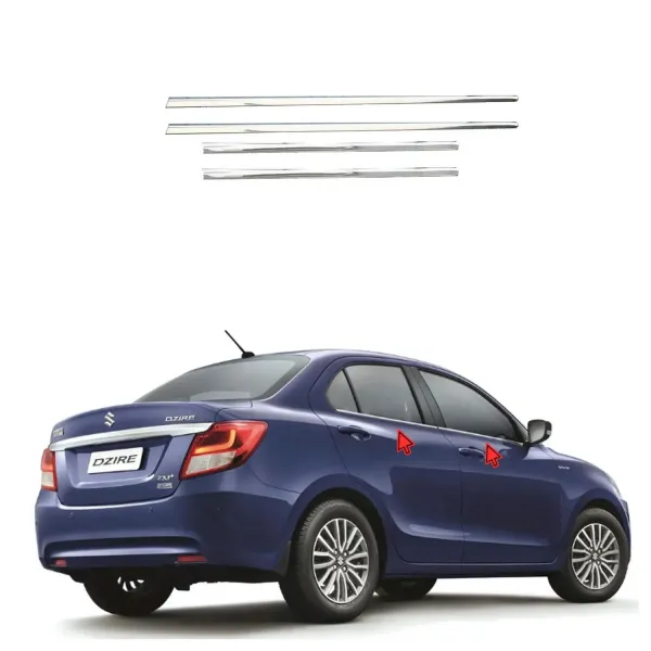 Lower Window Chrome Garnish Trims for Maruti Suzuki Dzire 2017-2023