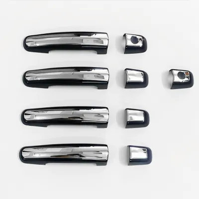 Cnleague Black with Chrome Door Handle Cover for Brezza, Victoris, Grand Vitara, Hyryder, New Swift, Swift Old, Swift Dzire Old, Ritz, SX4, Ertiga Old, Celerio, Ignis