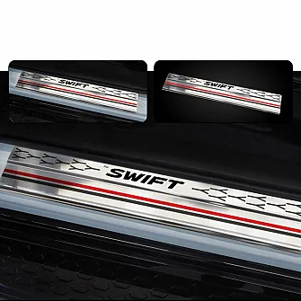 Galio Stainless Steel Door Sill Guards for Maruti Suzuki Swift 2024 Onwards