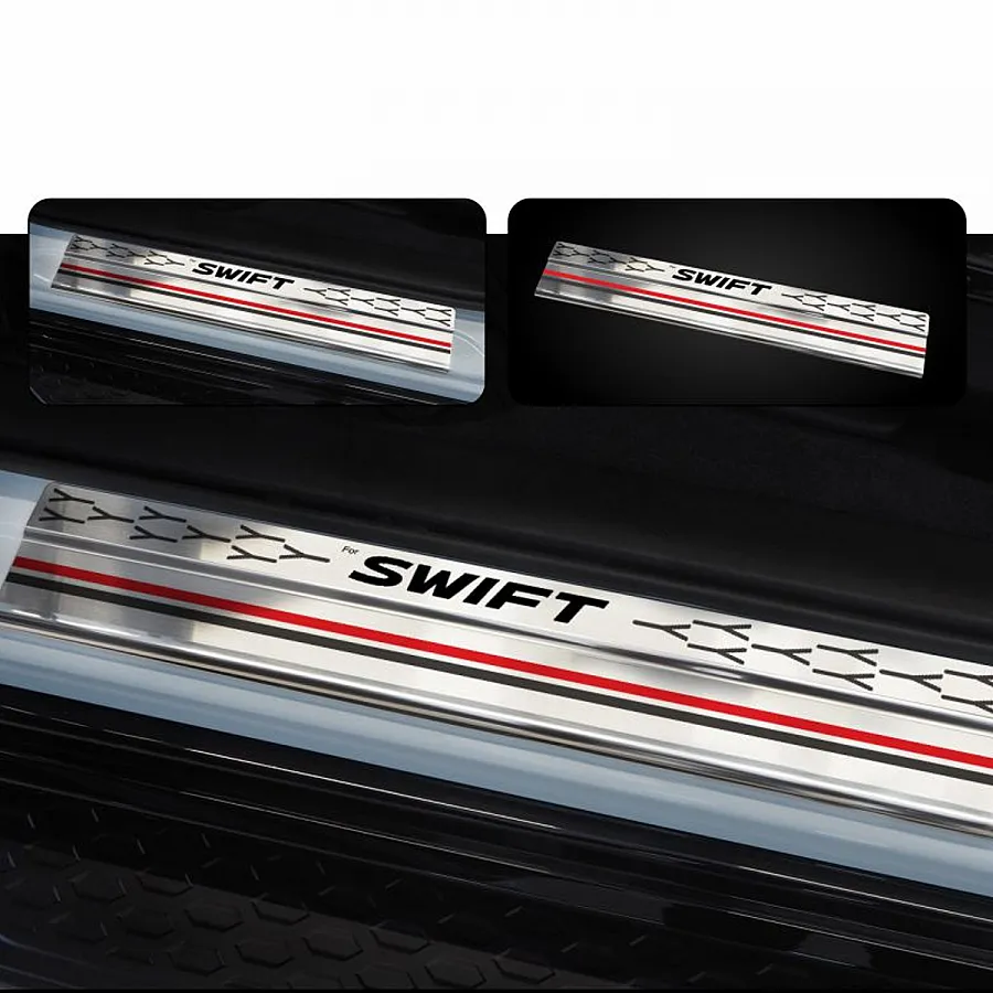 Galio Stainless Steel Door Sill Guards for Maruti Suzuki Swift 2024 Onwards