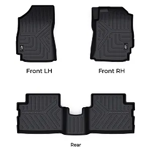 GFX Tata Nexon And Nexon EV 2017-2022 Custom Fit LLM LifeLong TPV Mats - Set Of 3 Pcs.