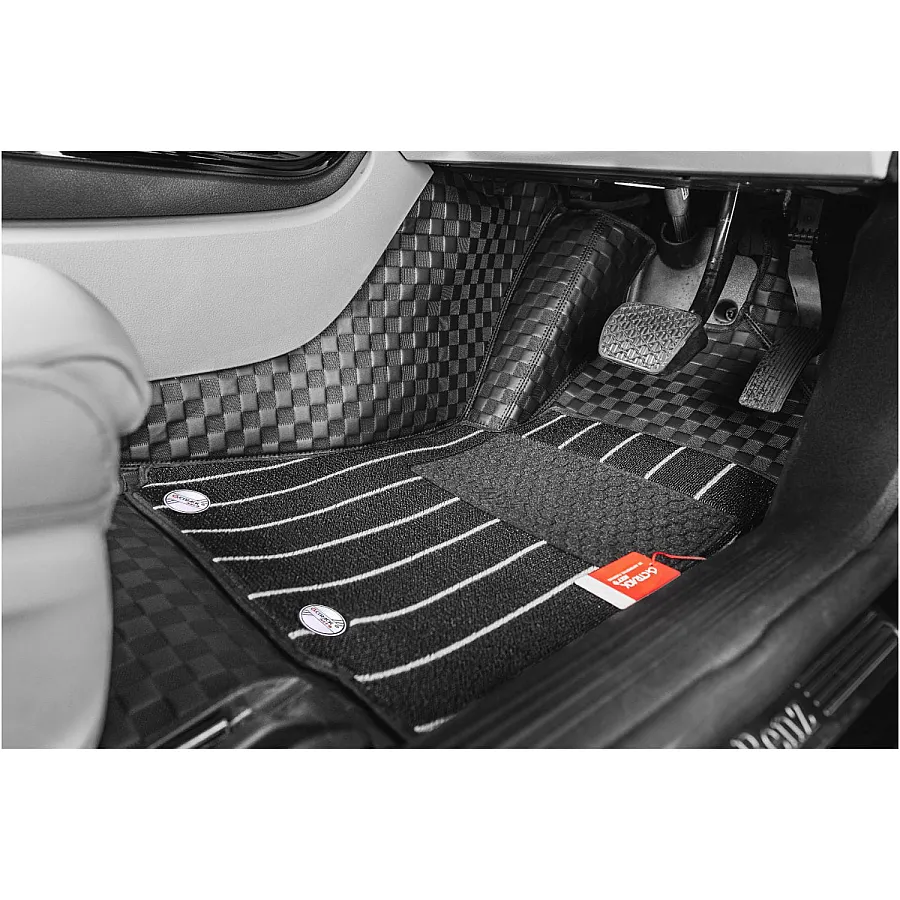 Luxury Florino Floor Mats for Skoda Slavia 2022 Onwards With Amplifier Cut Automatic - Black Color