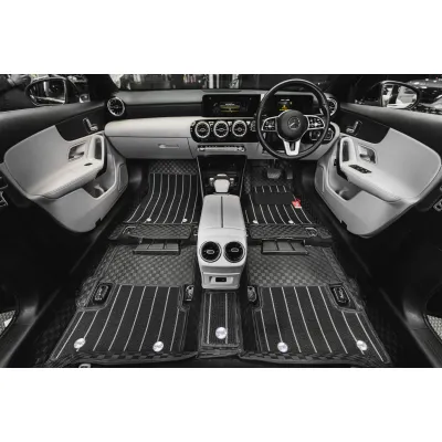 Luxury Florino Floor Mats for Audi A4 2016 Onwards - Black Color