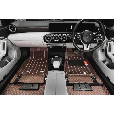 Luxury Florino Floor Mats for Audi A4 2016 Onwards - Coffee Color