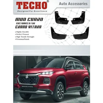 Maruti Suzuki Grand Vitara 2022 Onwards Techo Best Quality O.E Type Mudflap (Set Of 4Pcs.)