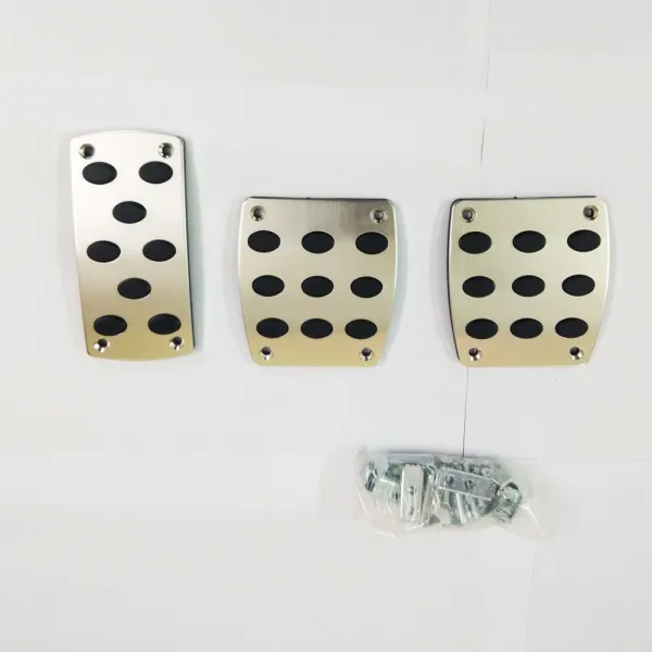 YSA Silver Color Non-Slip Racing Car Pedals Cover For Manual Transmission