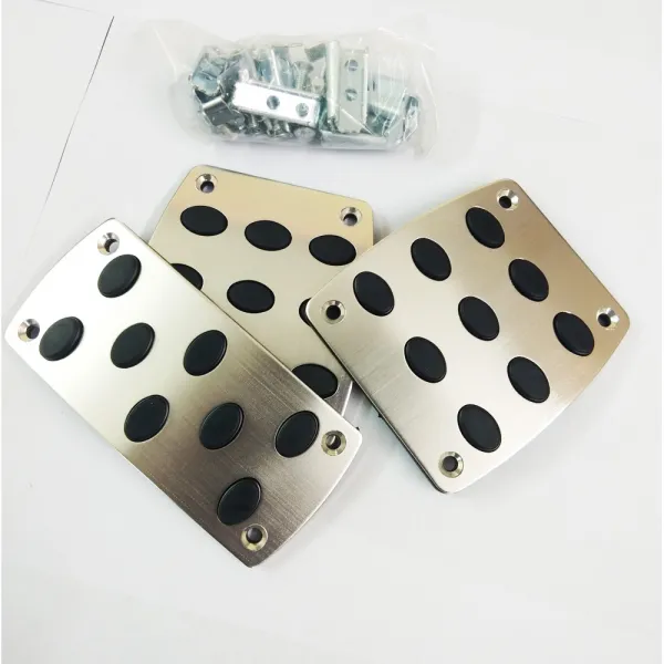 YSA Silver Color Non-Slip Racing Car Pedals Cover For Manual Transmission