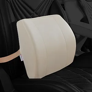 Orthopedic L4 Lumbar Support Back Cushion for Car, Chair and Office Chair - Beige Color