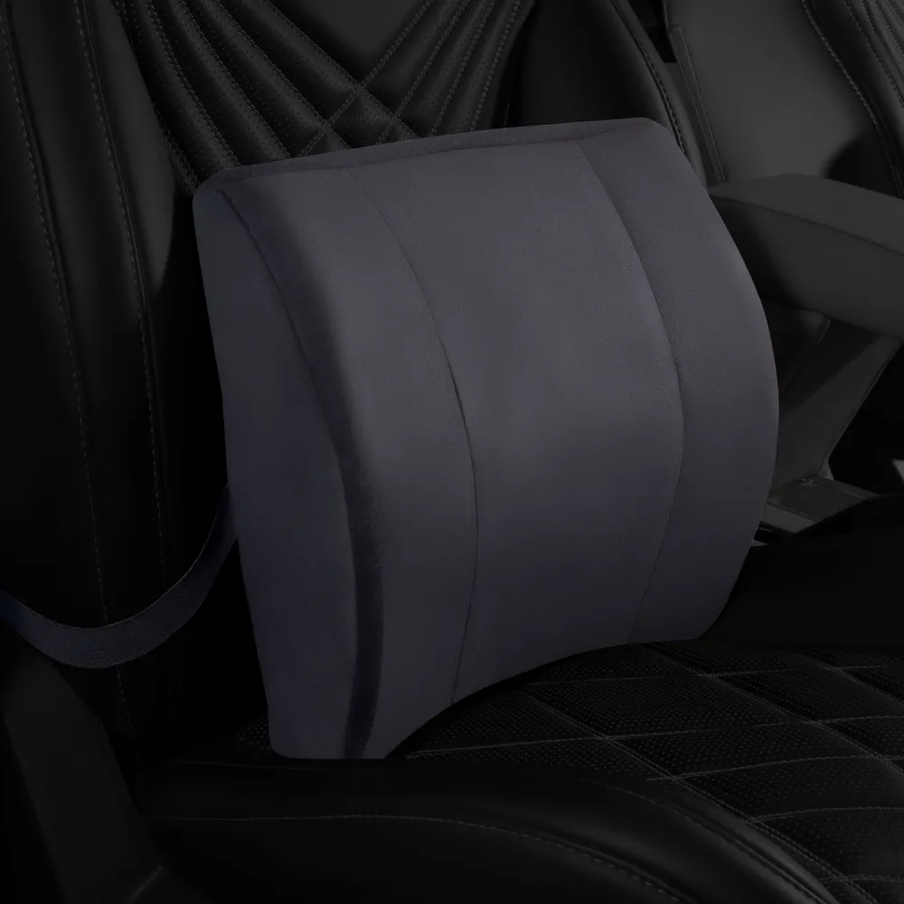 Orthopedic L4 Lumbar Support Back Cushion for Car, Chair and Office Chair - Black Color